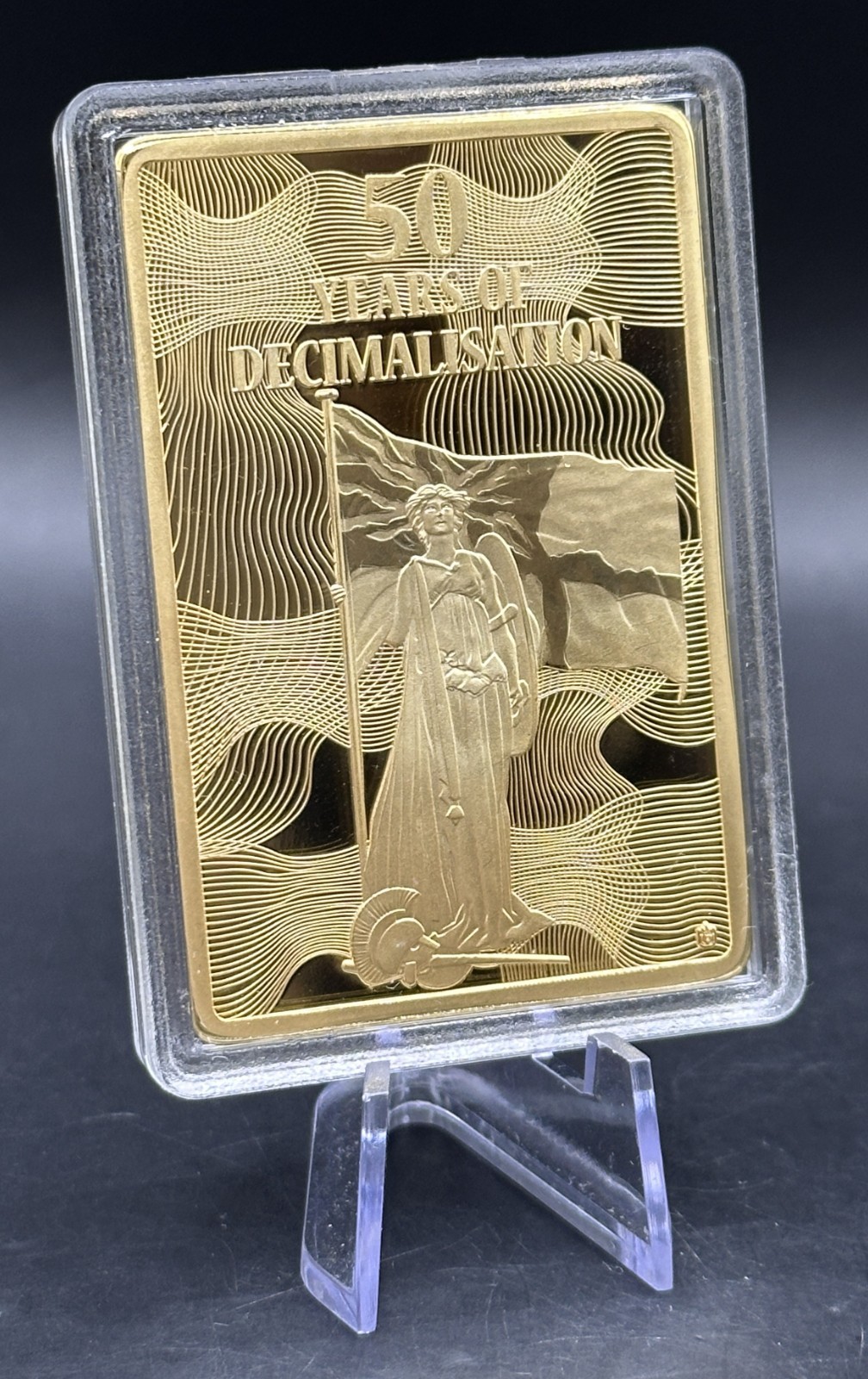 2021 Gold Plated 60mm x 40mm Half Penny with COA in protective capsule