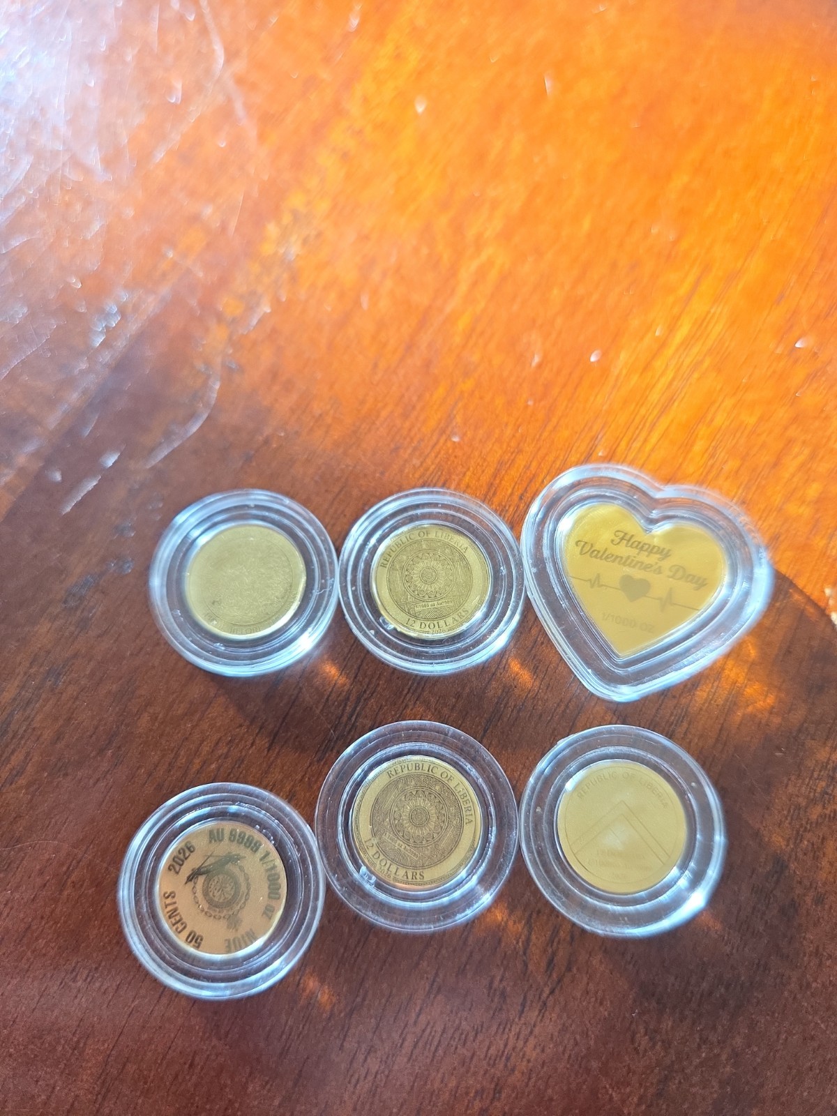 Lot Of 6 1/1000 Oz Gold Mixed Lot