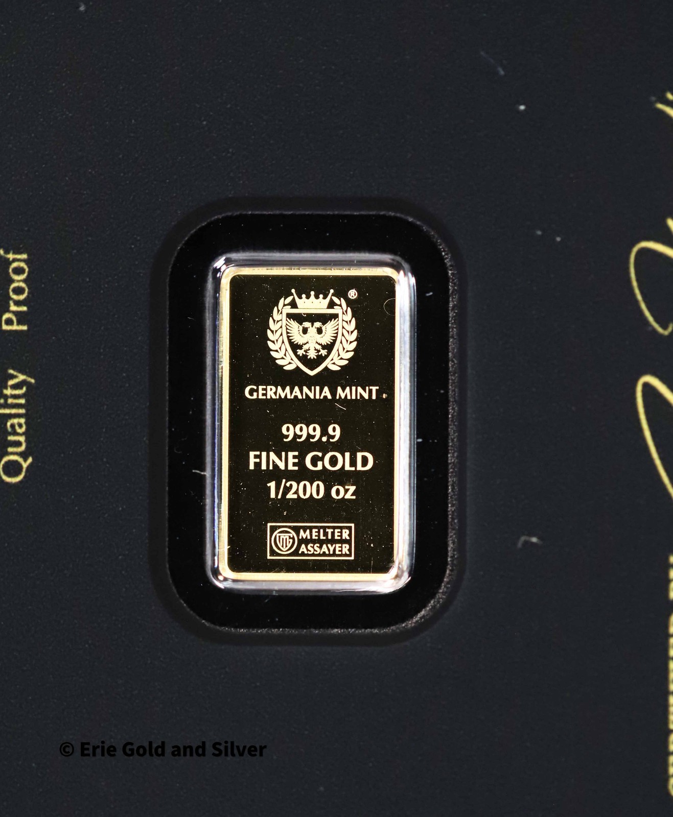 Lady Germania 1/200 oz Gold Germania Mint Bar in Assay Card
