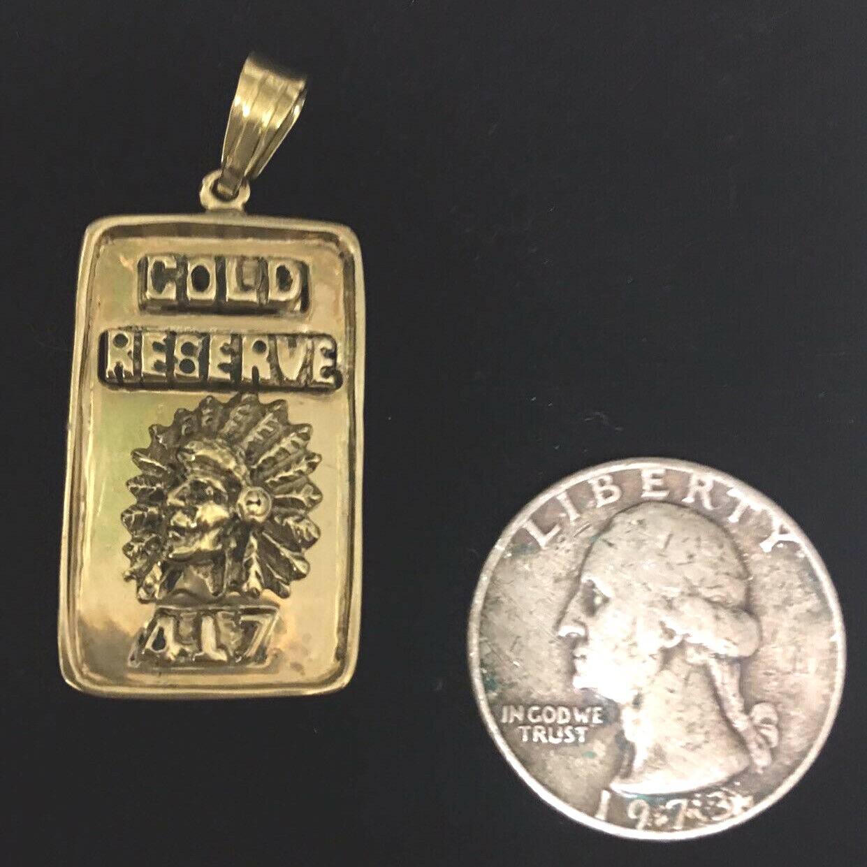 10 Karat Gold Indian chief Ingot Pendant