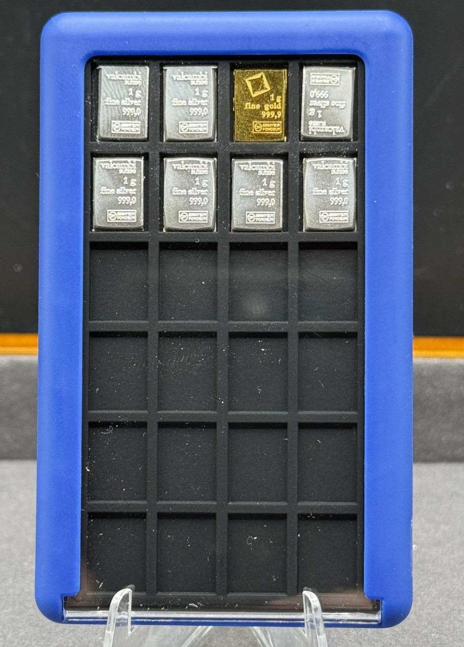 Element Card With 1g Gold/ 7g Silver Valcambi Bars Nuggets Bullion