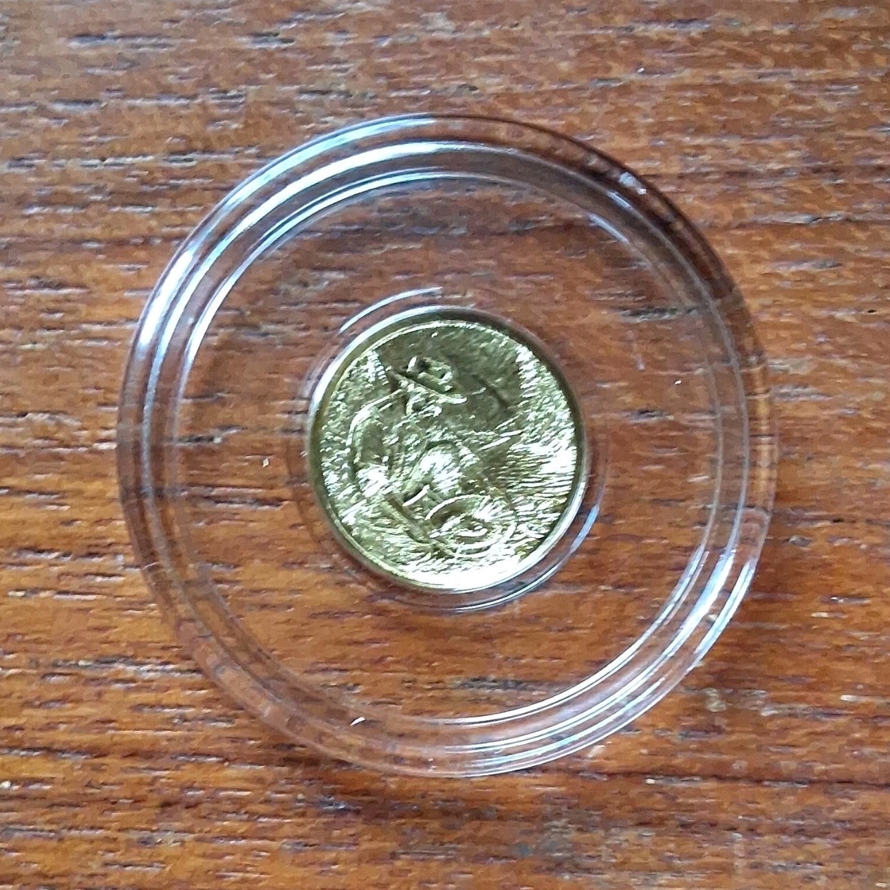 1/100th Troy Ounce .9999 Fine Gold prospector Round In Capsule
