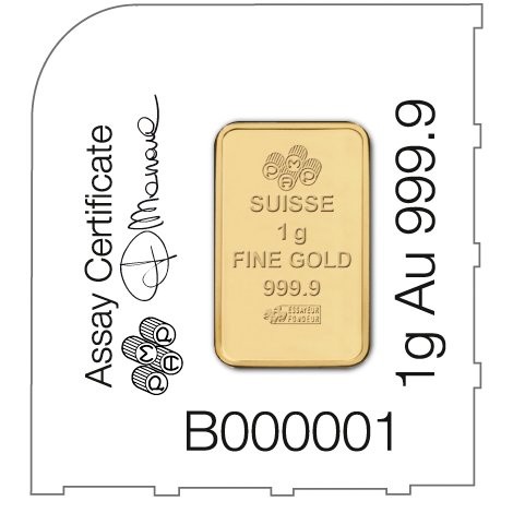 25 Gram Gold Divisible Bar New with Assay, 25×1 | PAMP Suisse