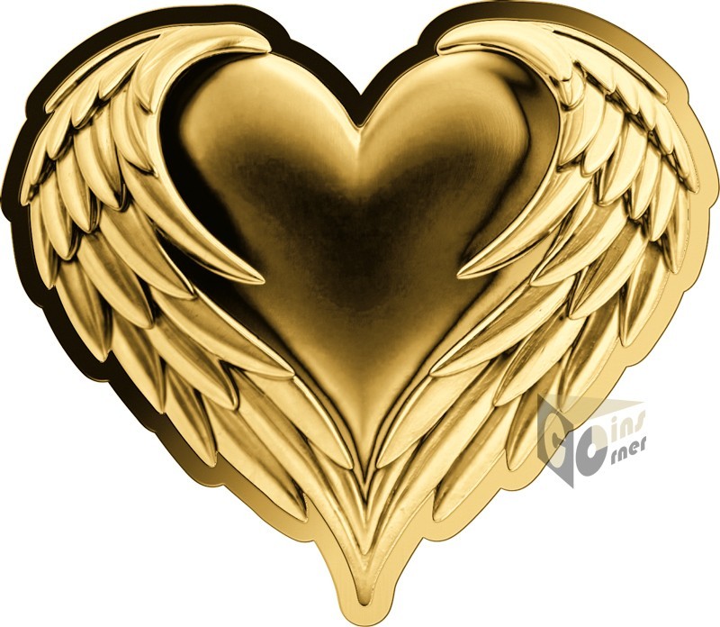 Guardian Angel III 1/1000 Oz 999 Gold Shaped Coin 1000 Francs Gabon