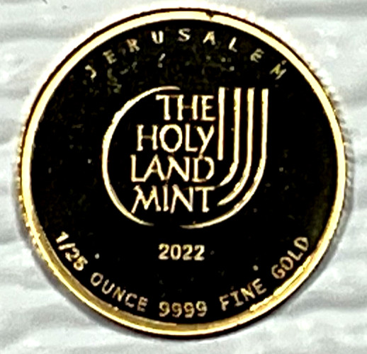 2022 Holy Land Mint Dove of Peace 1/25 oz Gold Round In Mint Capsule