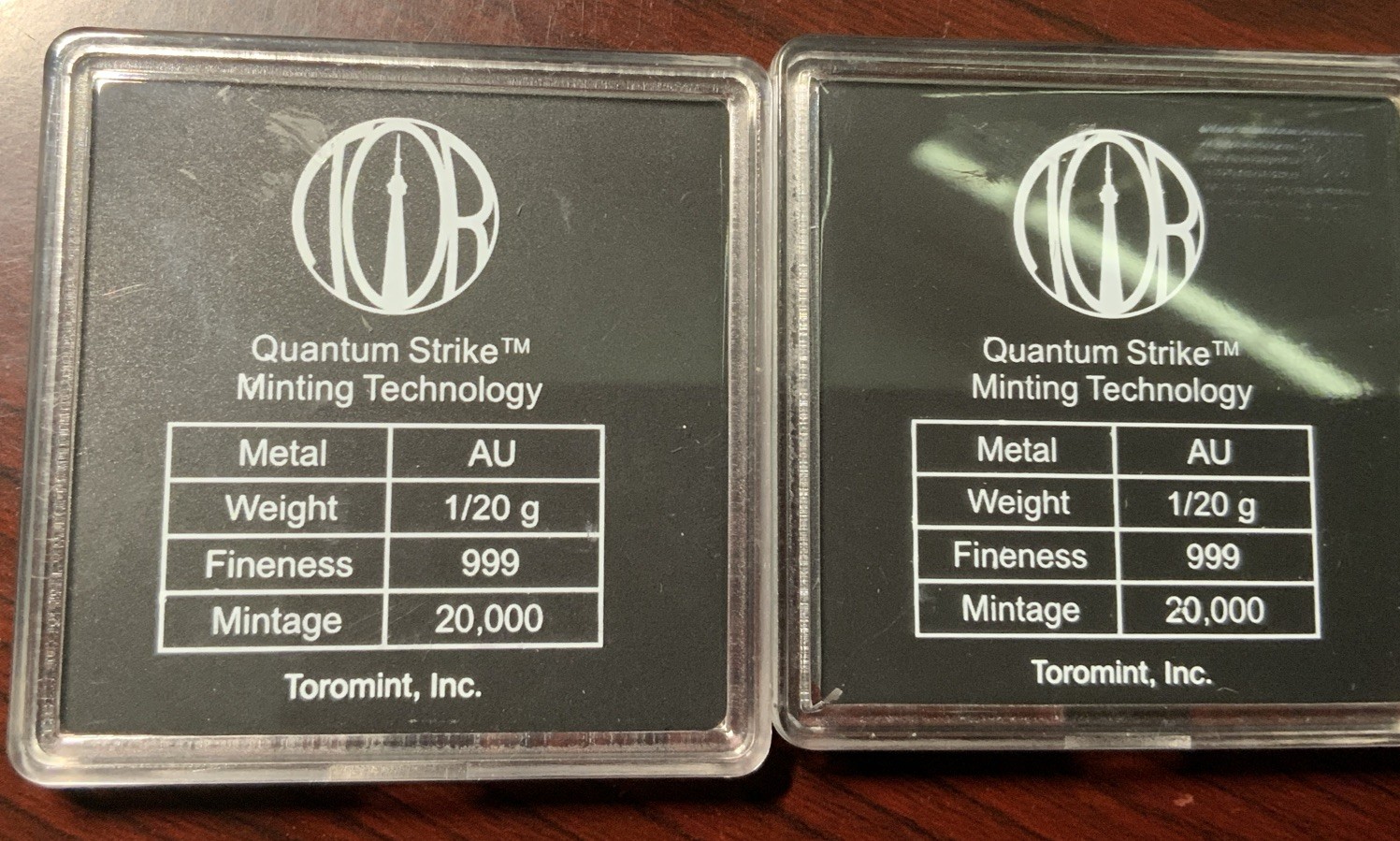 Toromint Quantum Strike F-15 Eagle Gold Round 1/20 g .999 Fine Gold X2