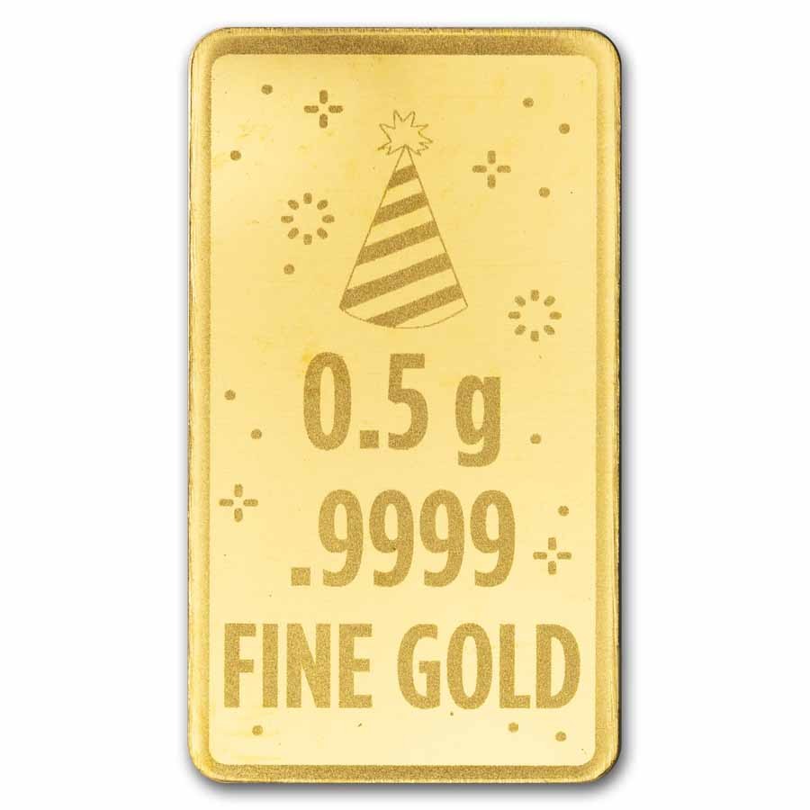 1/2 gram Gold Bar – Happy Birthday (Confetti Card TEP)