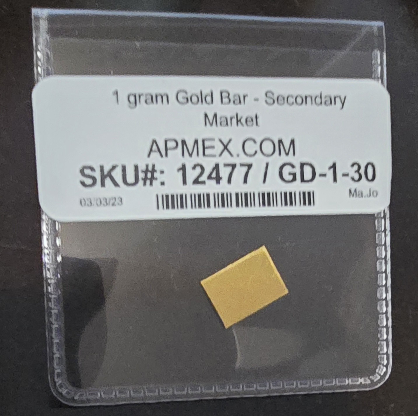 APMEX 1 gram Gold Bar – Seconday Market .999 Fine Gold