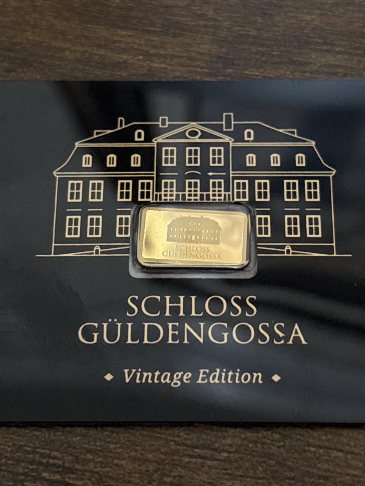 Geiger Schloss Guldengossa Vintage Edition Carded Gold Bar .5 Gram .999 Fine
