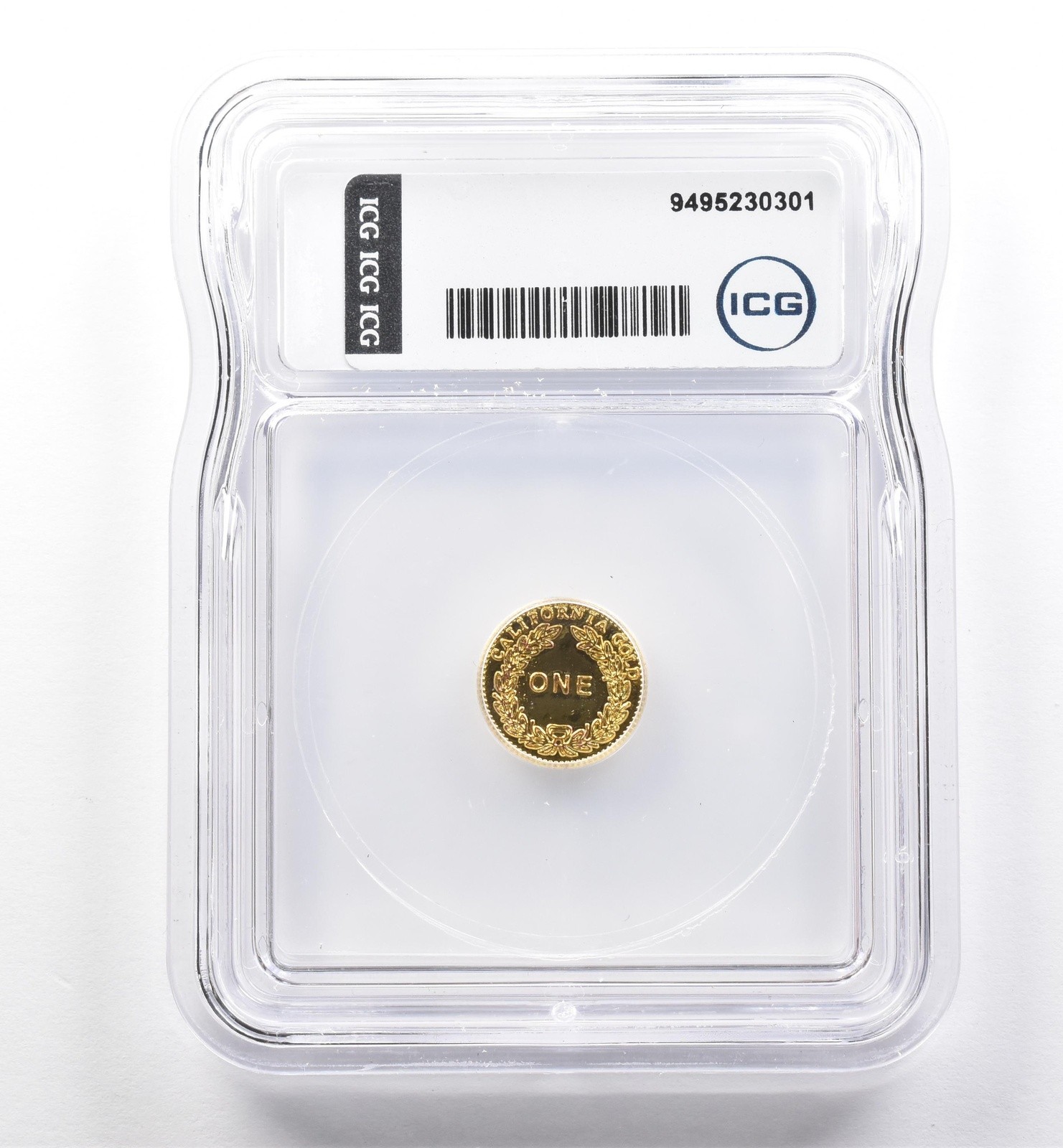 (1872) California Fractional Gold Token Indian Head 1 Dollar MS67 ICG *7432