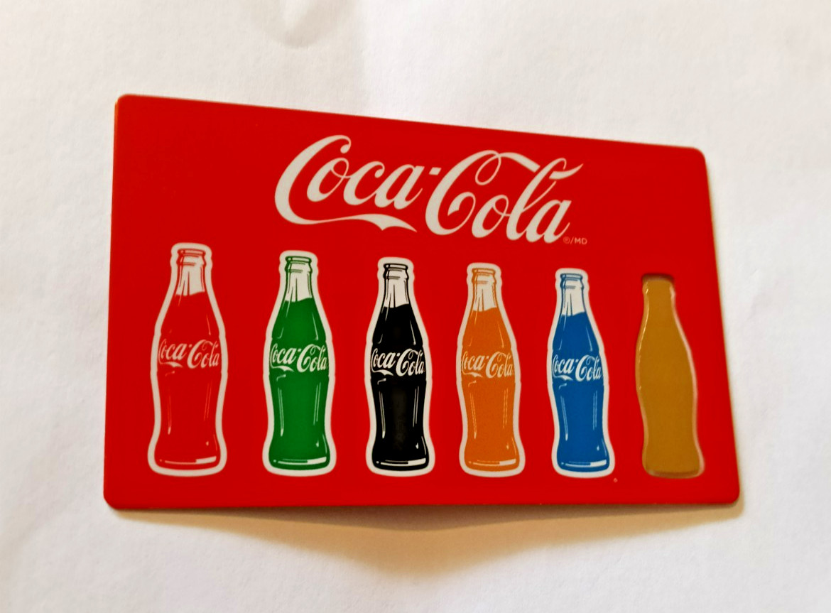 1/1000TH OZ GOLD CON CARD COCA COLA ICONIC BOTTLES