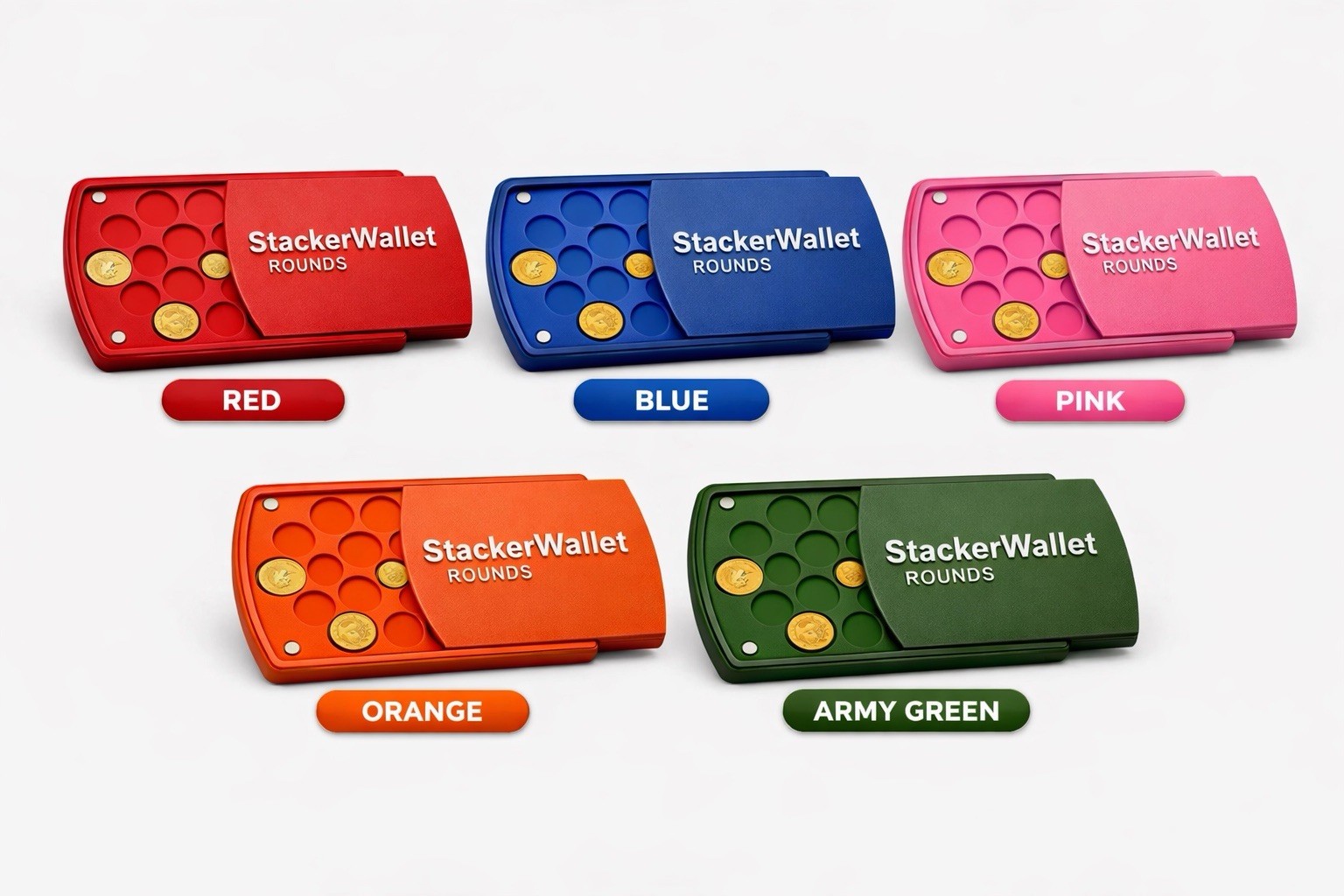 StackerWallet ROUNDS Coin Case | Gold Silver Platinum Storage | Magnetic Lid