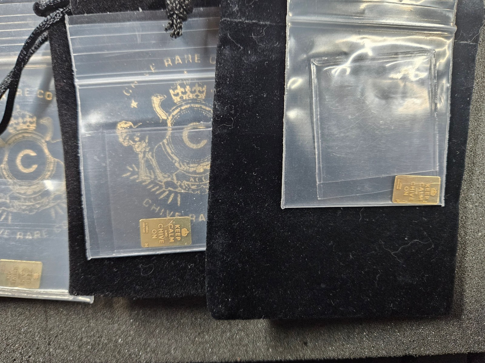 🌟(3) The Chive Chivery KEEP CALM CHIVE ON 1/100 oz .9999 Gold Bar