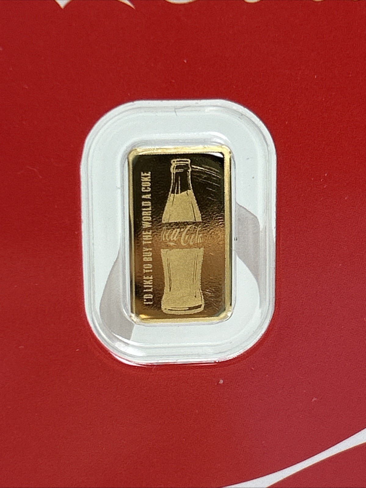 .5 Gram Coca-Cola Gold Bar In Assay .5 Gram Gold Bar! Beautiful!