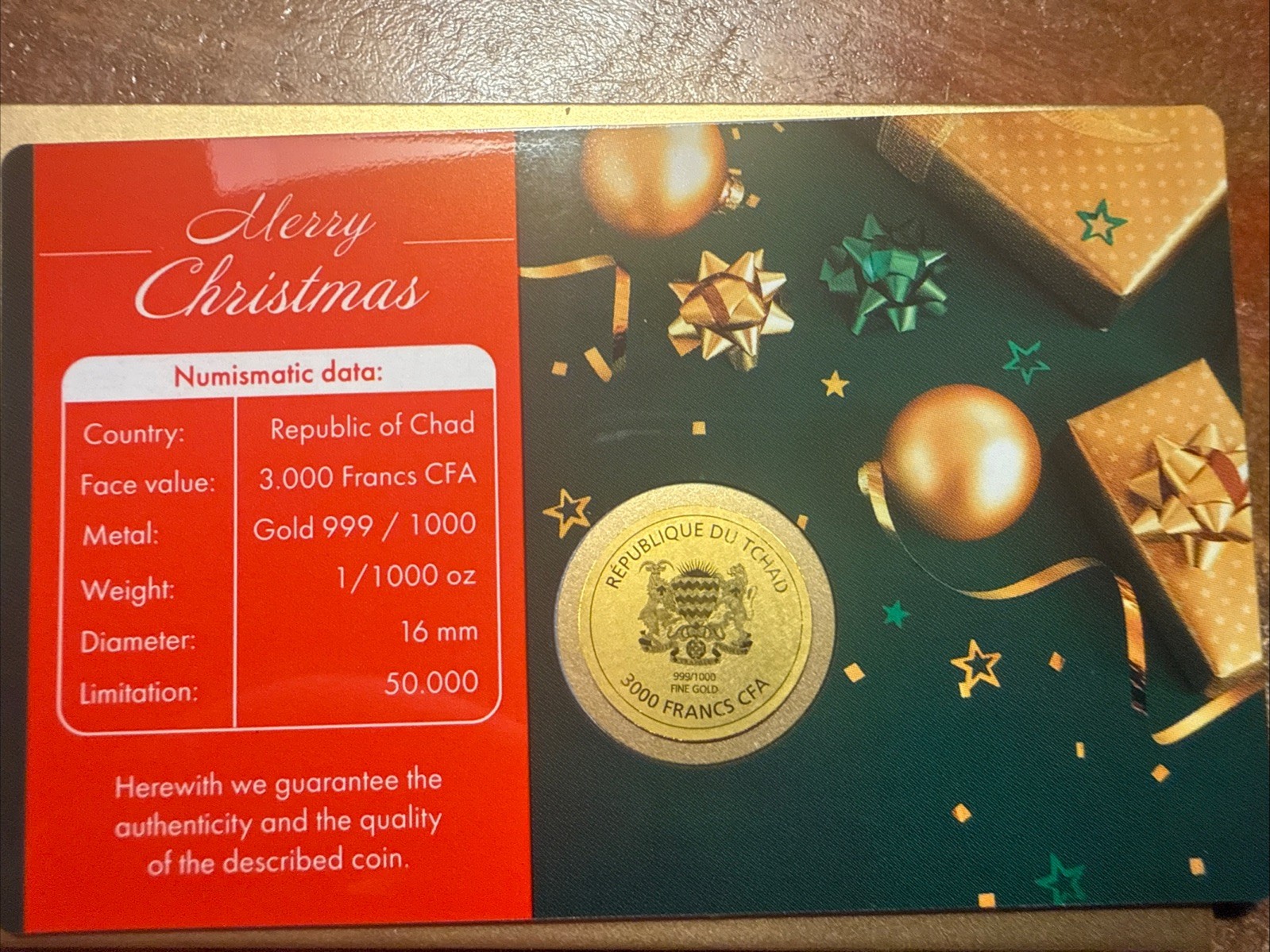 Coca-Cola Santa Christmas 1/1000 Oz .999 FINE Gold Coin Chad Set Of 15