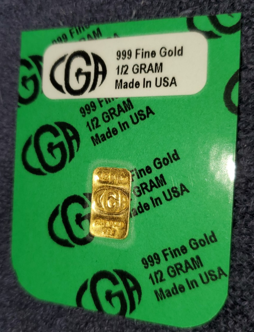 GOLD 1/2 GRAM (24K PURE GOLD BULLION BAR 999 FINE PURE GOLD