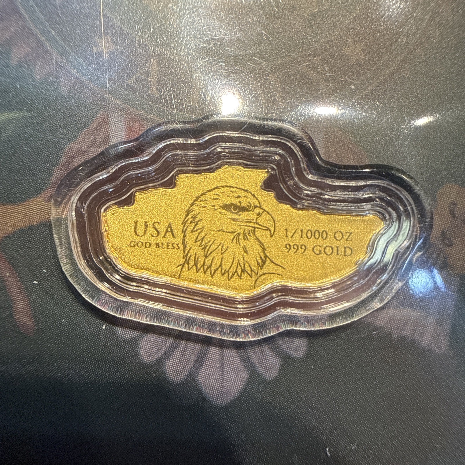 1/1000 oz .999 Gold USA ARMY Eagle & Tank