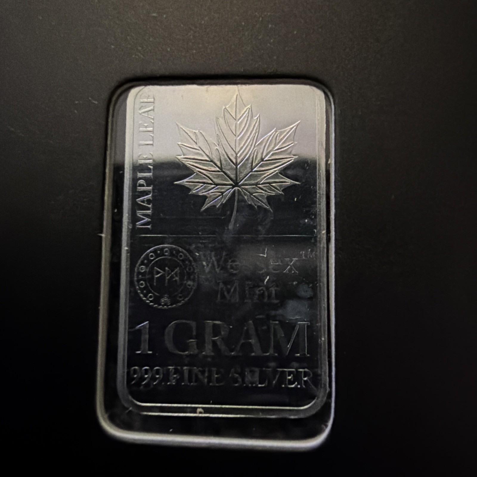 Wessex Mint Maple Leaf 1G – Fine silver Bullion Bar