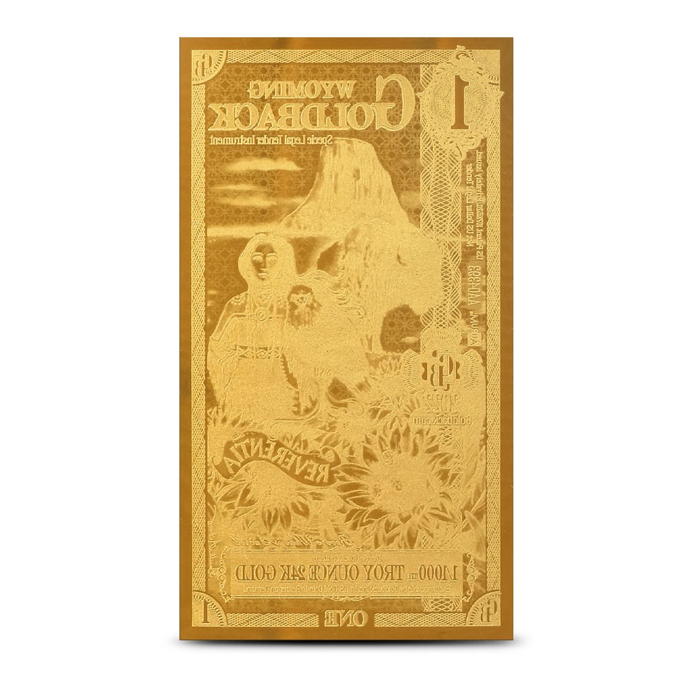 1 Wyoming Goldback Gold Note (100 Pack, New)
