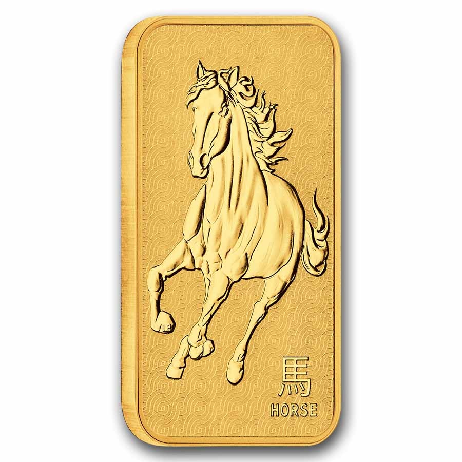 2026 1 oz Gold Bar – Perth Mint Lunar Horse (In Assay)