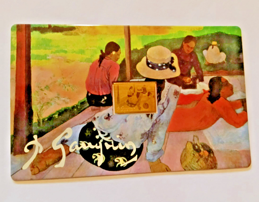 THE SIESTA BY PAUL GAUGUIN 1/1000th OZ GOLD COIN BAR a work of art in gold