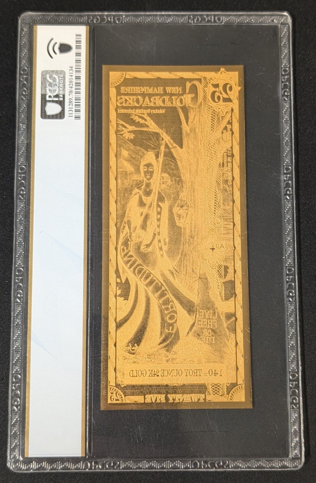 2021 New Hampshire 25 Goldback ~ PCGS GEM 70 First Day of Issue ~ 9601 Produced