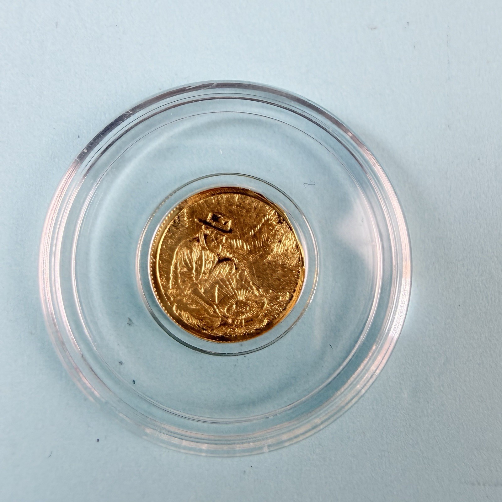 1/100 Oz .9999 Gold MPM Monarch Precious Metals Prospector Gold Round in Capsule