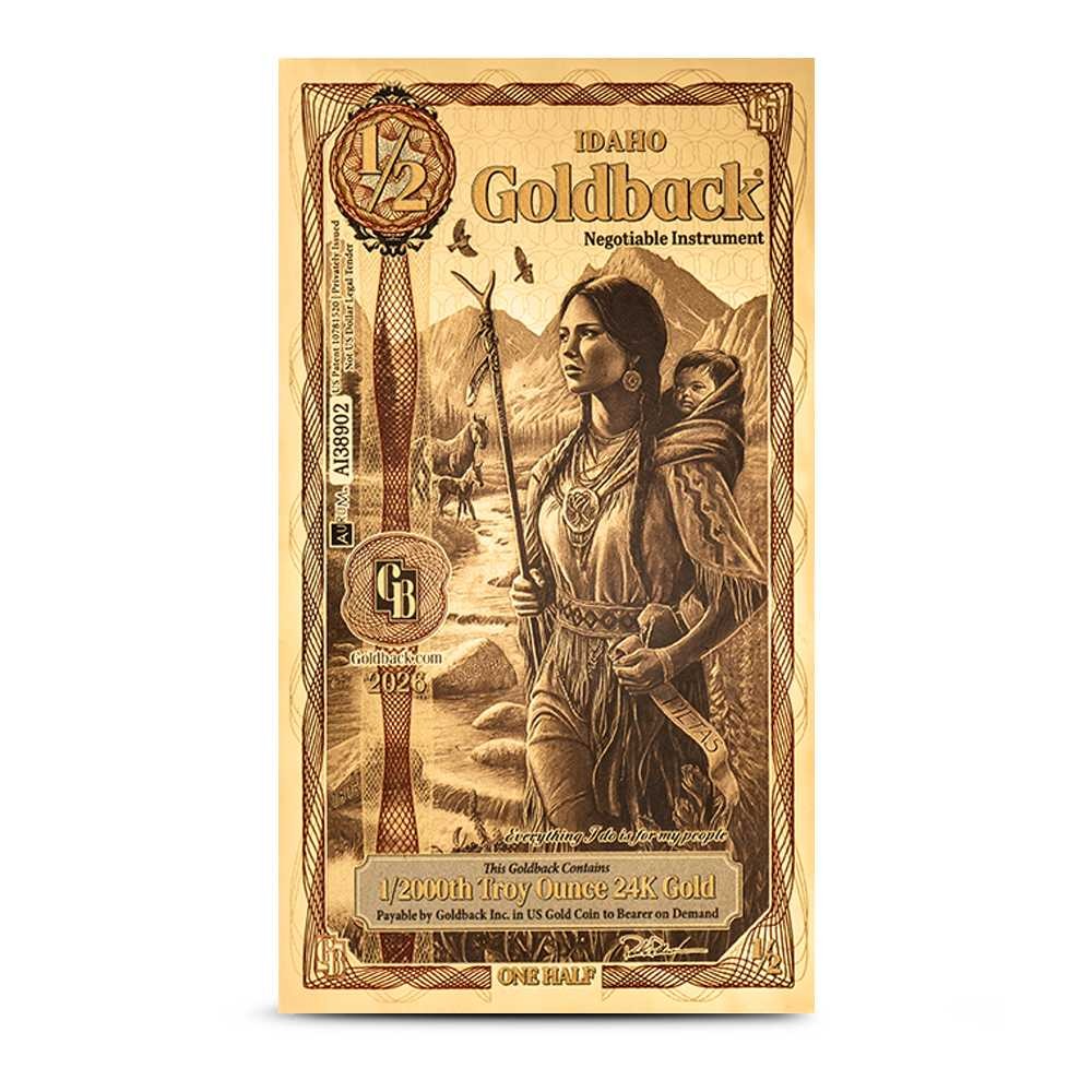 1/2 Idaho Goldback Gold Note (100 Pack, New)