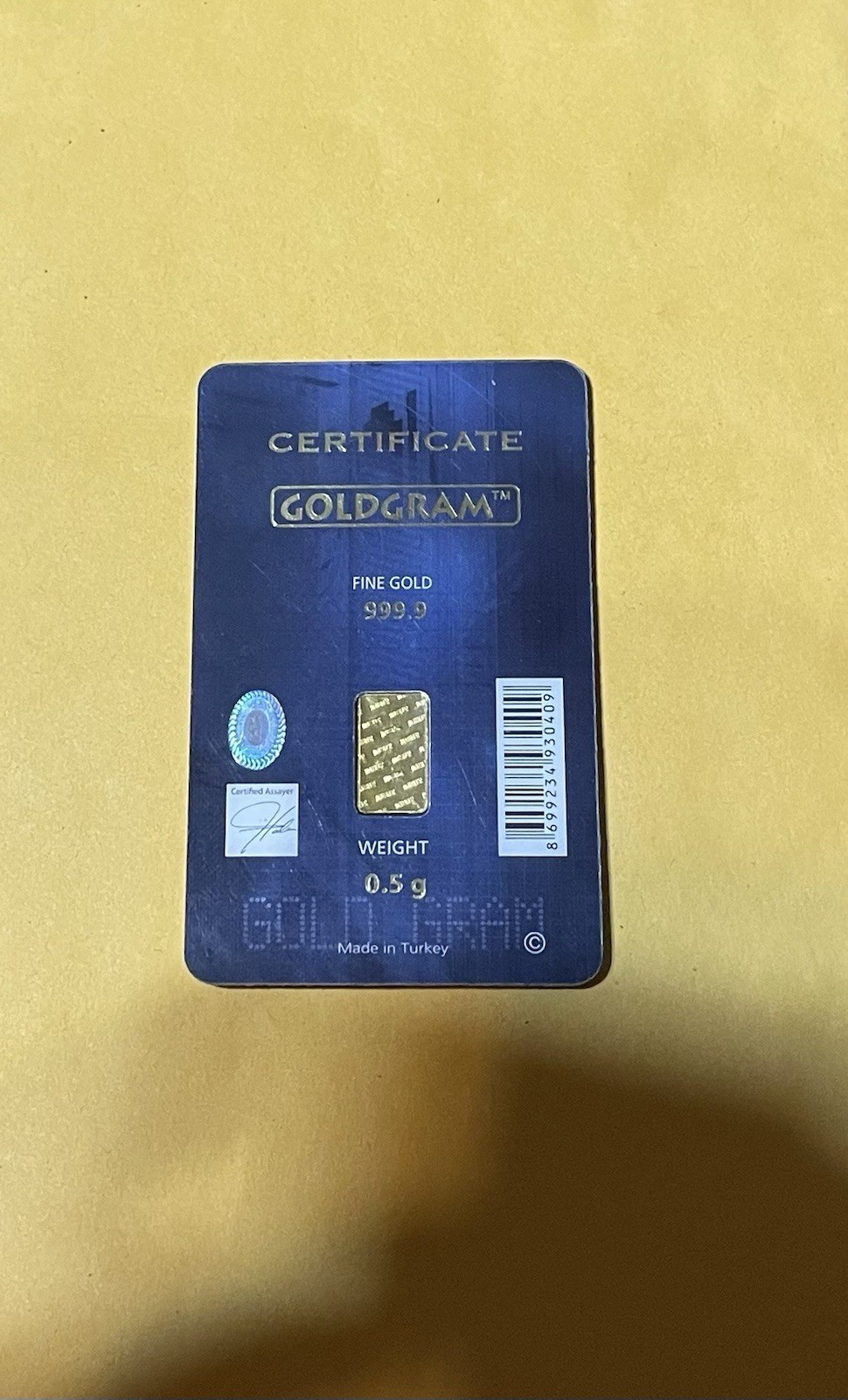1/2 gram .9999 Fine Gold Bar IGR – 0.5 GRAM Sealed in Assay Card