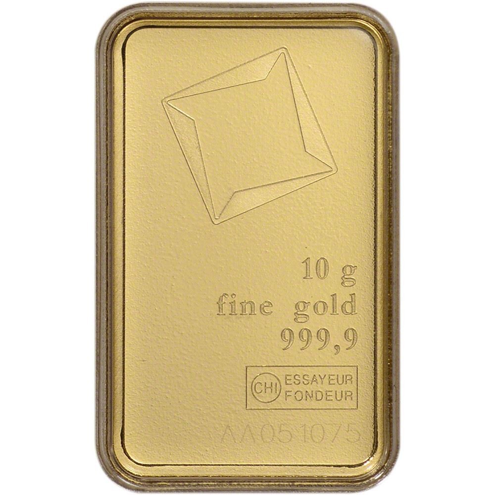 10 gram Gold Bar – Valcambi Suisse – 999.9 Fine in Sealed Assay