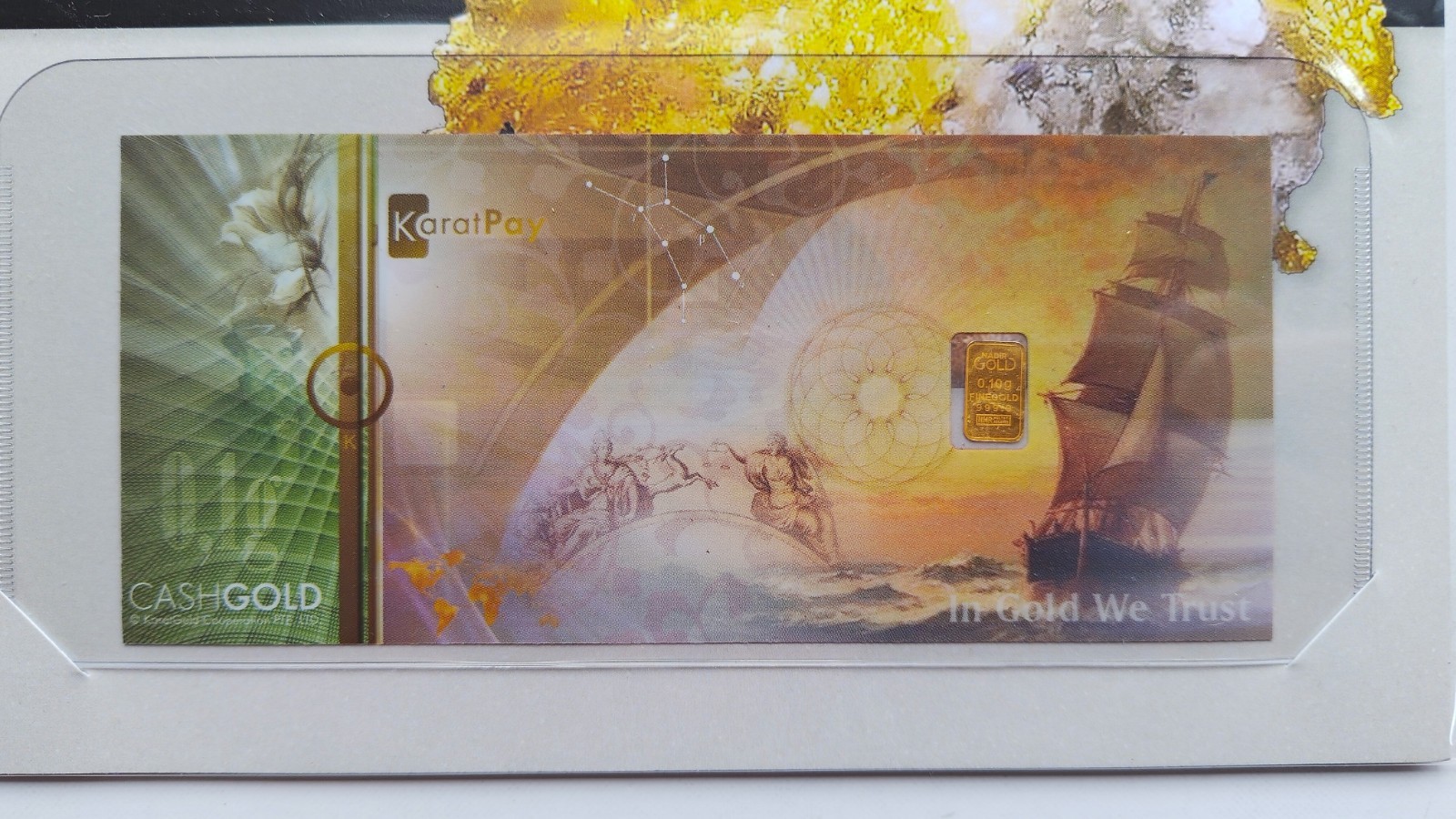 1/10 Gram 0.1g Nadir Karatpay CashGold 9999 Fine Gold Bar Bullion W/Artwork Card