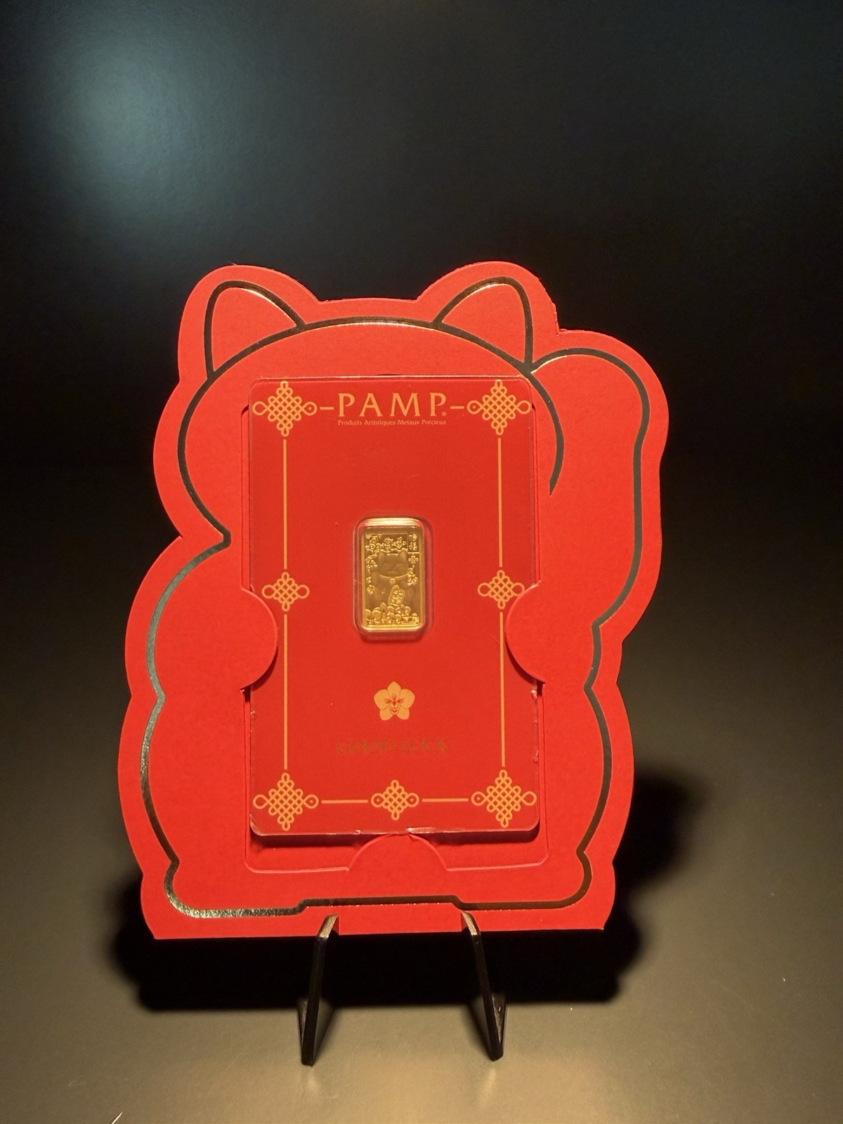 2.5 gram Gold Bar – PAMP Suisse Lucky Cat (In Assay w/ Sleeve)