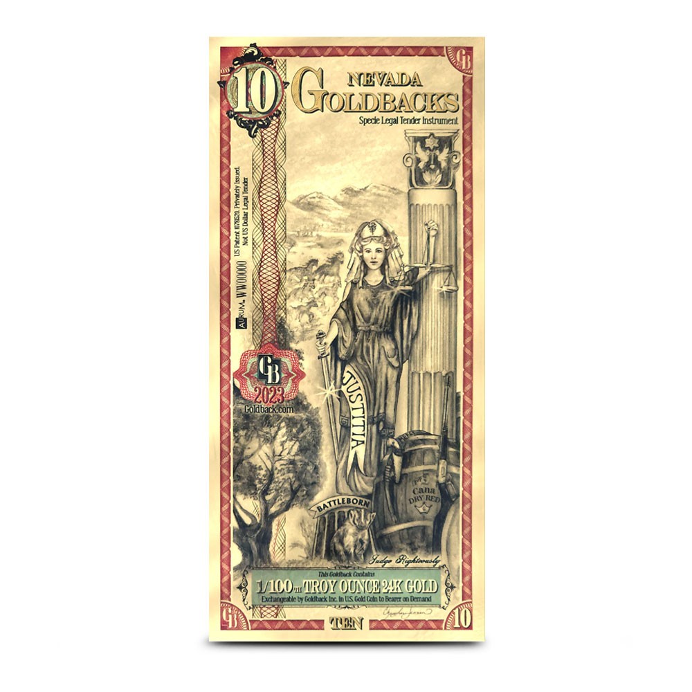10 Nevada Goldback Gold Note (New)