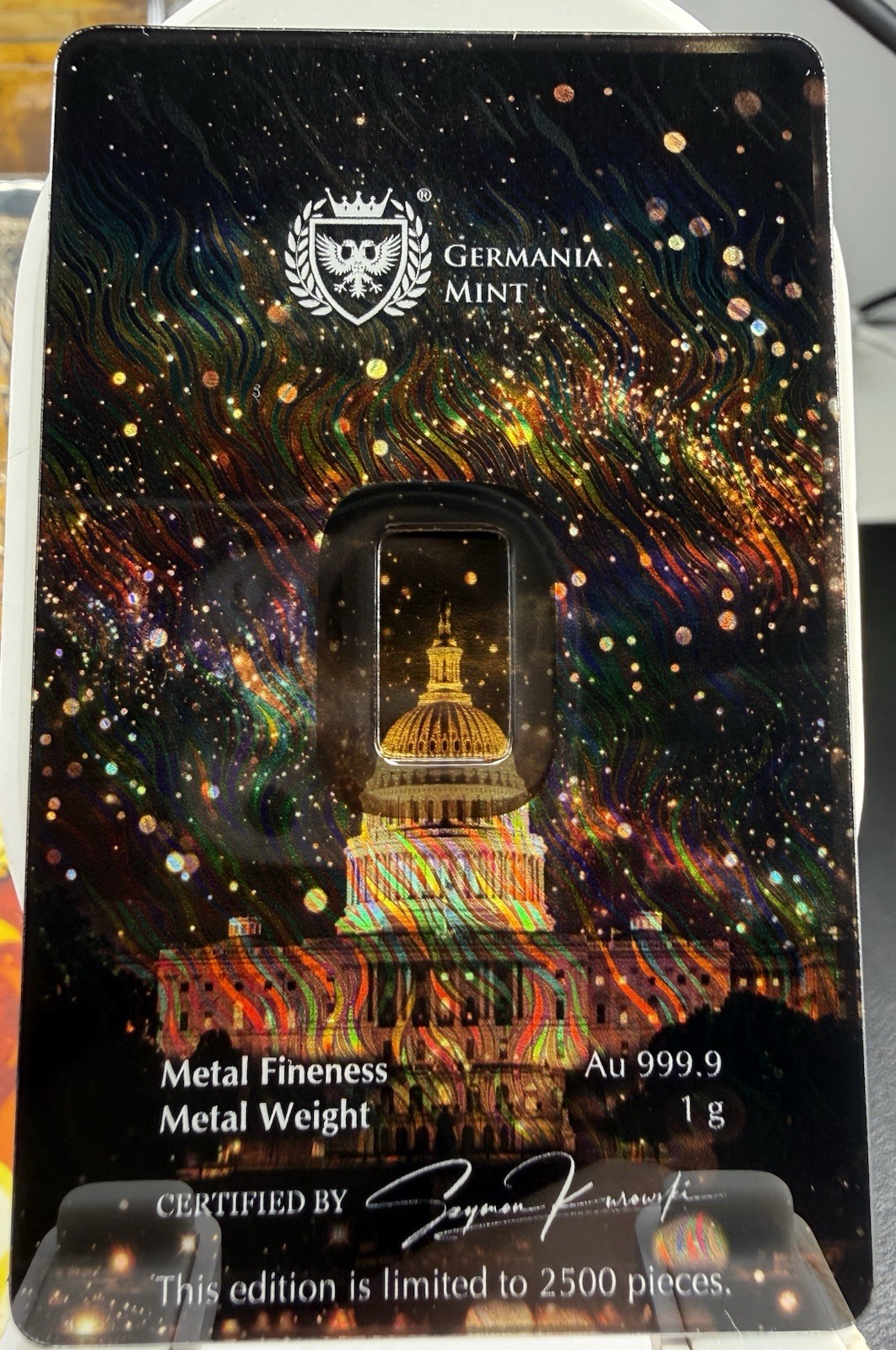 Germania Mint 2026 1g Gold Bar .9999 Fine “250 America” 1776-2026