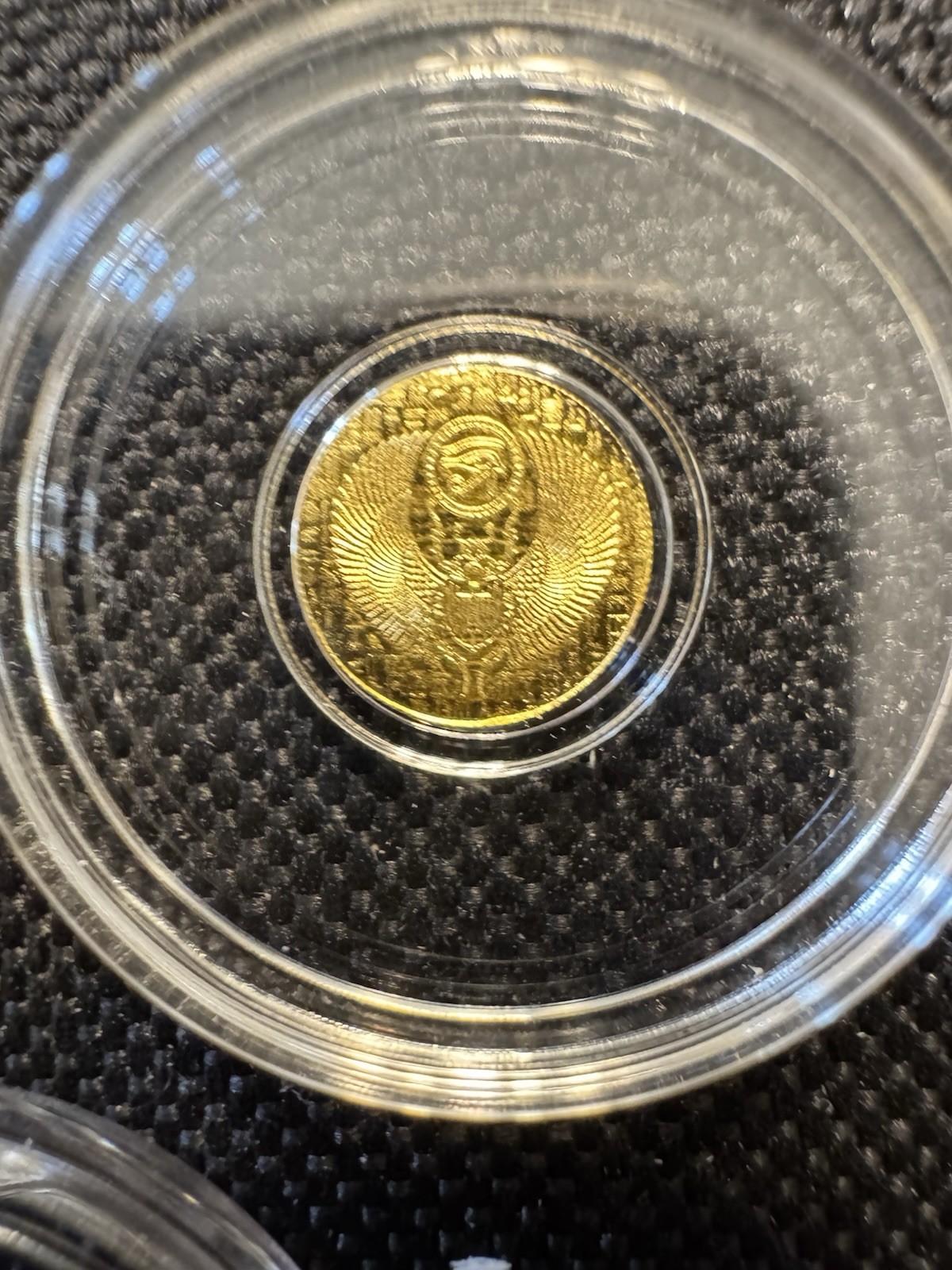 Lot of 3 • 1/200 oz .9999 Fine Gold Rounds •Eye of Horus & Ankh •Egypt Design BU
