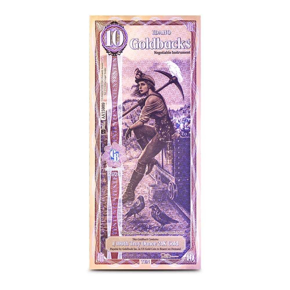 10 Idaho Goldback Gold Note (New)