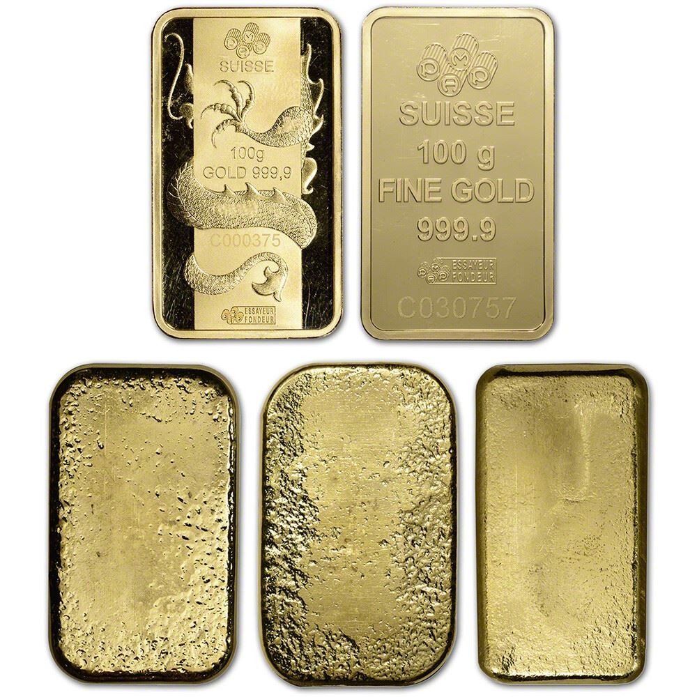 100 gram Gold Bar – Random Brand – Secondary Market – 999.9 Fine