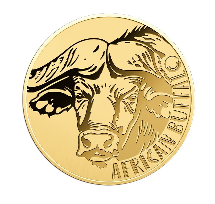 AFRICAN BUFFALO 1/1000 Oz Gold 999 Coin card 3000 Francs Chad 2024