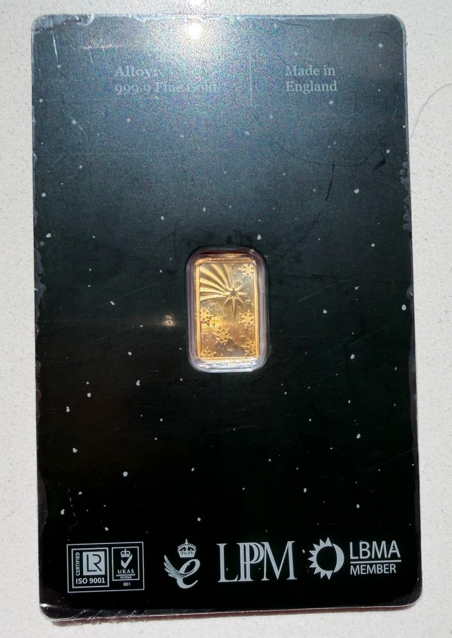 Baird & Co. 1 gram Gold Bar Made in England