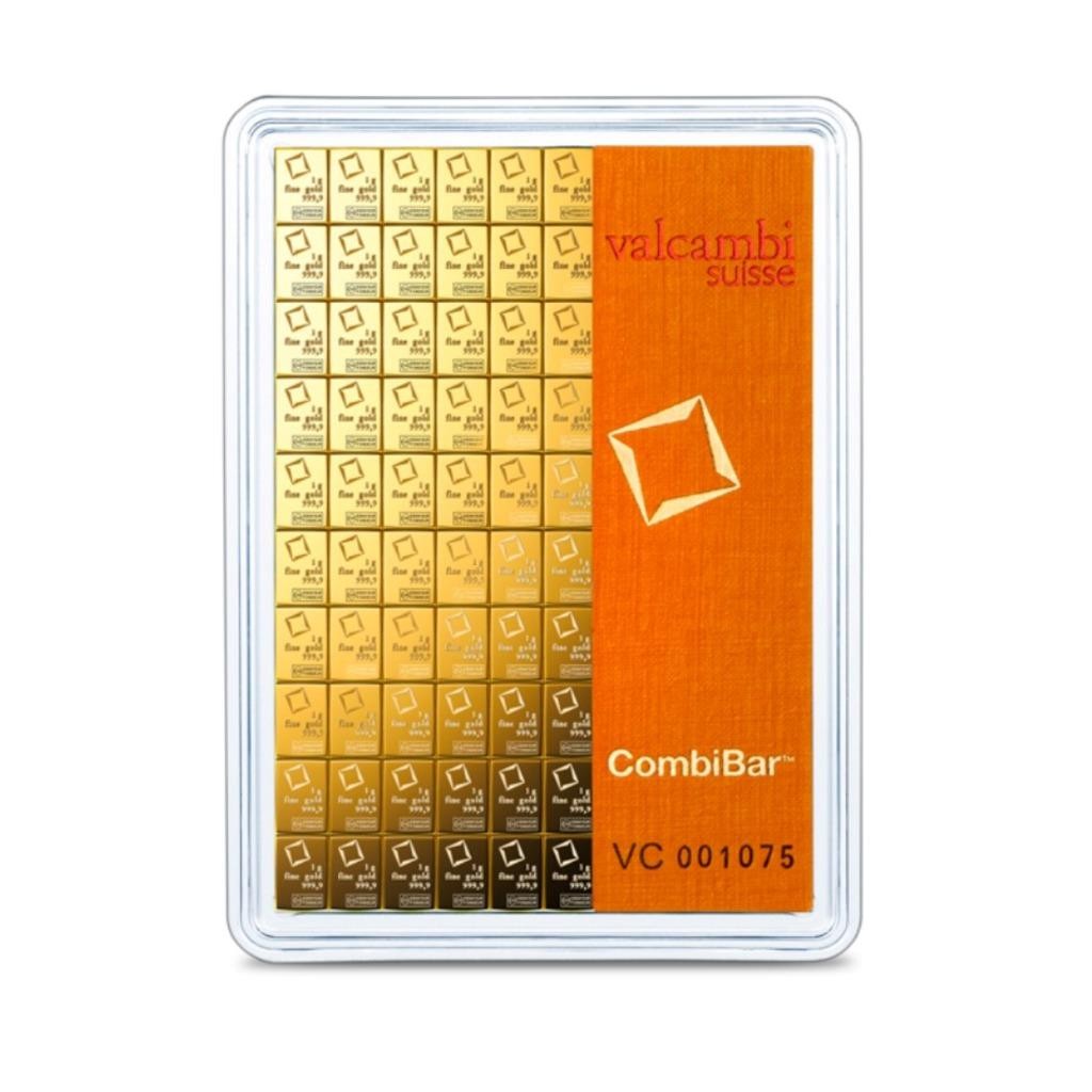 100 x 1 gram Gold Valcambi CombiBar w/ Assay Card .9999 Gold Bullion #A669