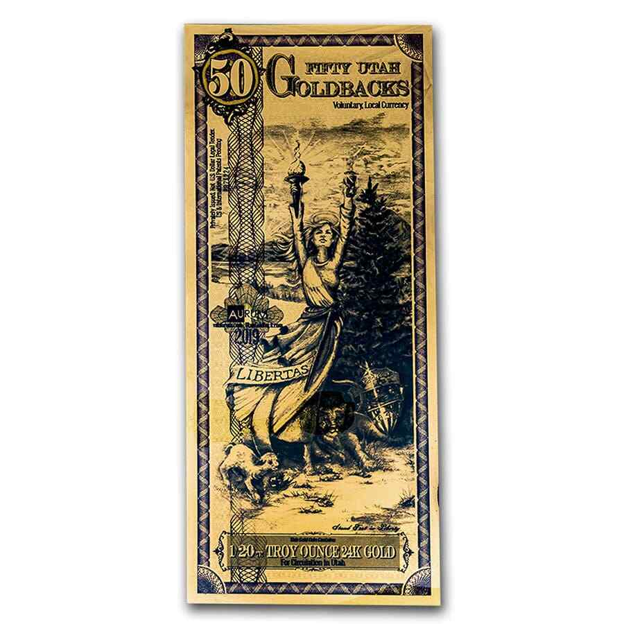 50 Utah Goldback – Aurum Gold Foil Note (24K) – SKU#204993