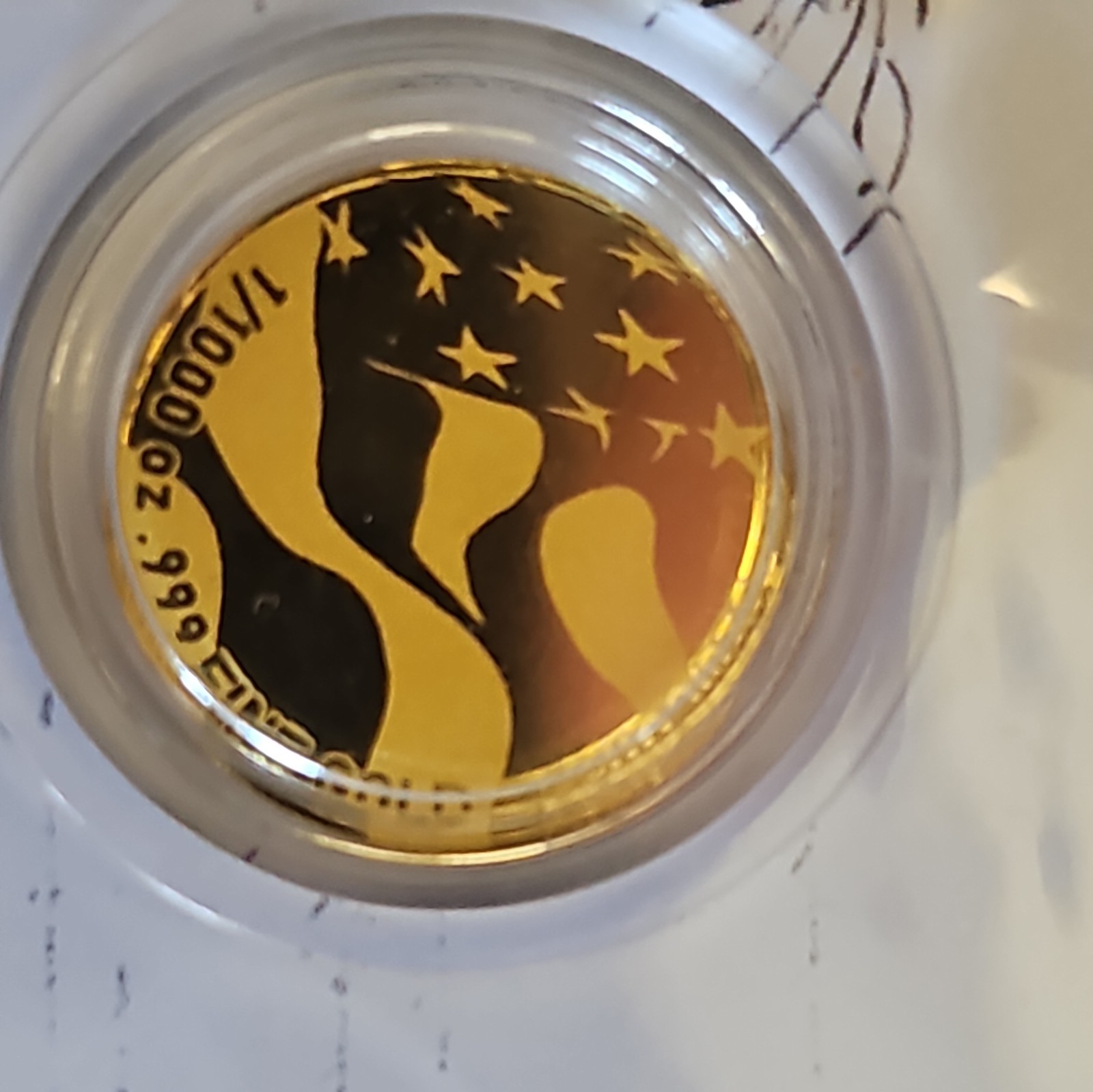 2nd Amendment 1/1000 oz 999 Gold Round in Card