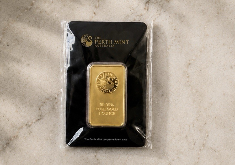 1oz Gold Bar – Perth Mint 99.99 Fine Gold (In Assay)