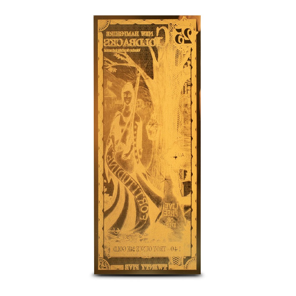 25 New Hampshire Goldback Gold Note (New)