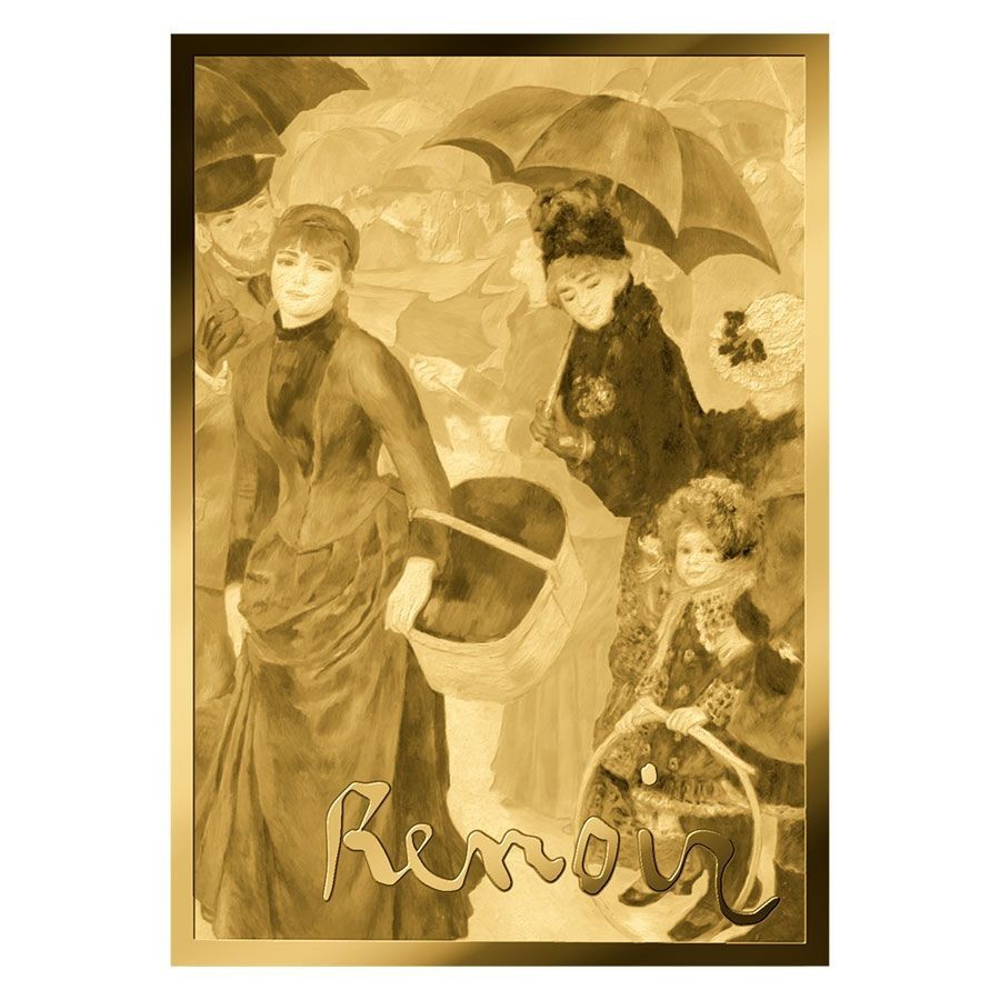 Renoir The Umbrellas 1/1000 Oz Gold Coin 3000 Francs Chad 2024