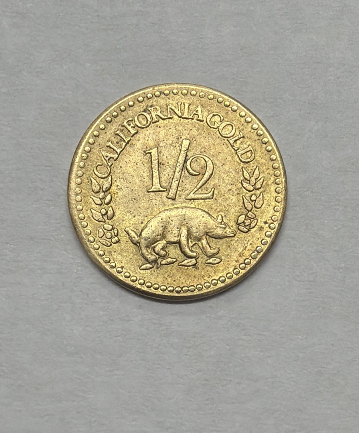 1858 California Round Gold Princess G50C-fractional Bear #1 Type circa 1960
