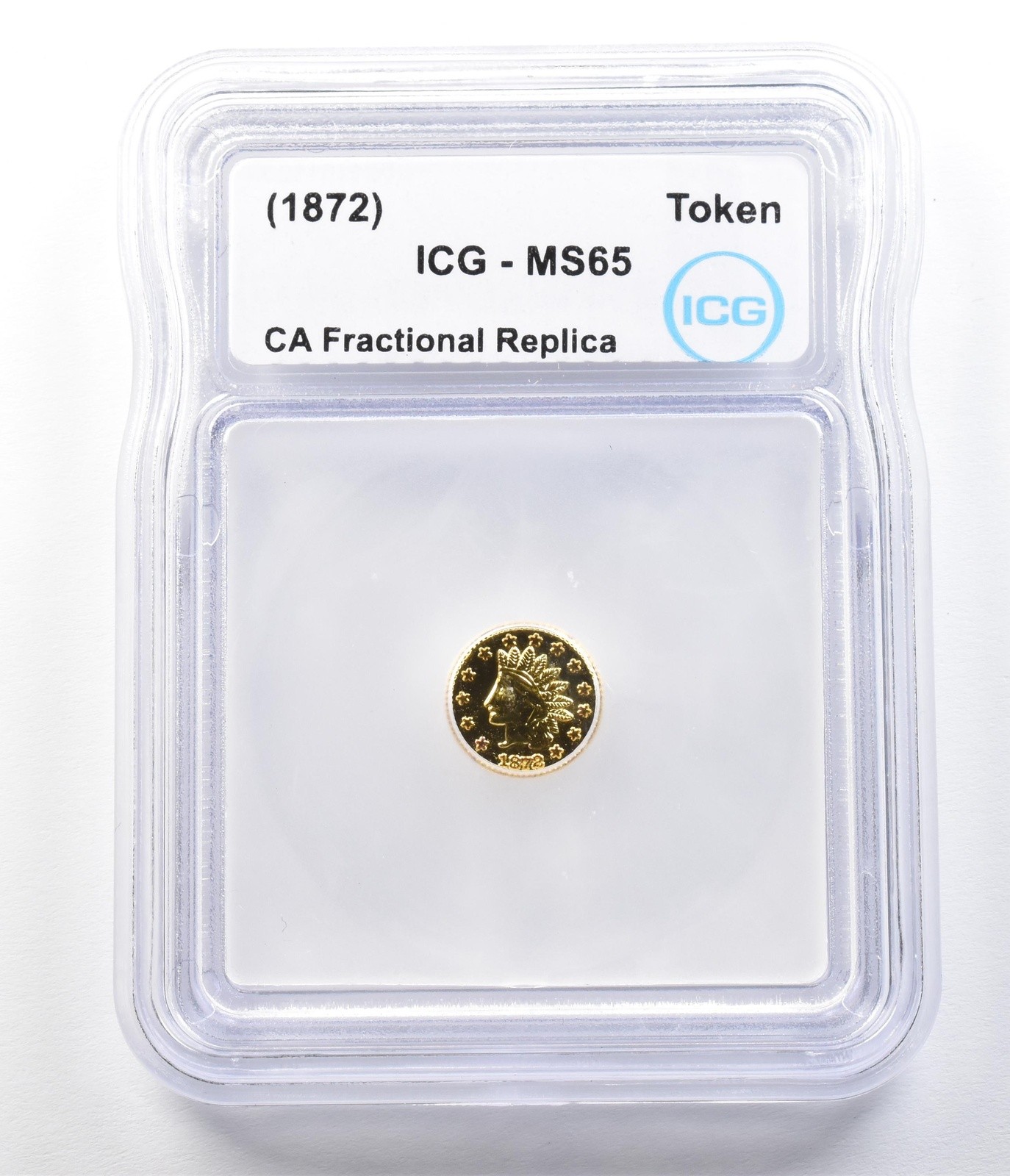 (1872) California Fractional Gold Token 1/2 Dollar Indian Head MS65 ICG *3520