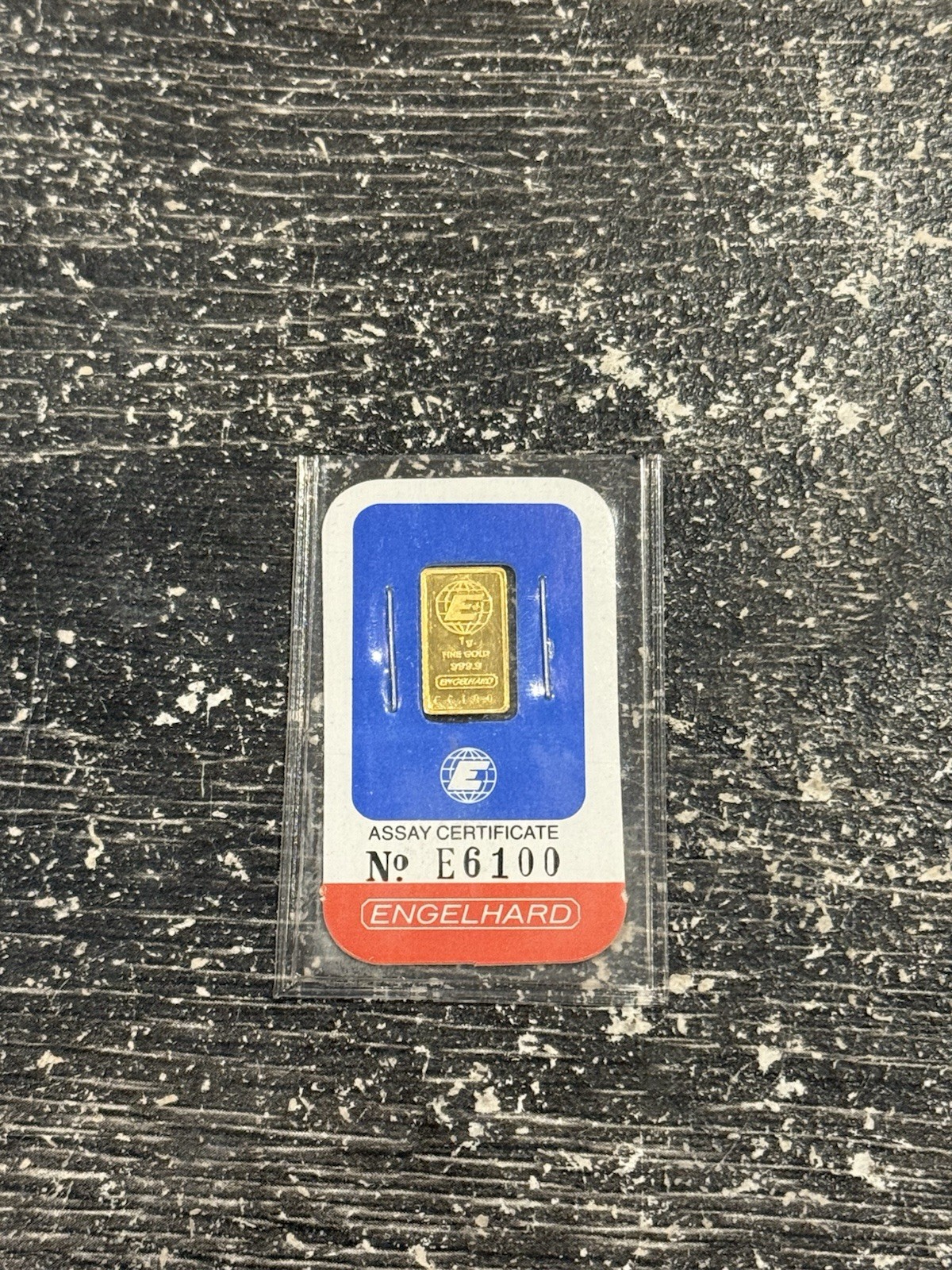 1 gram Gold Bar – Engelhard (In Assay)- Vintage ASSAY- “E” Series Rare