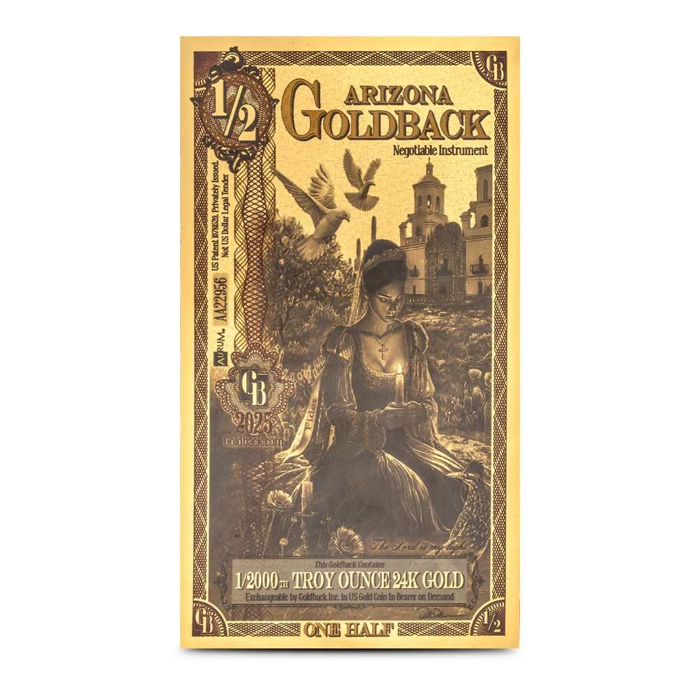 1/2 Arizona Goldback Gold Note (100 Pack, New)