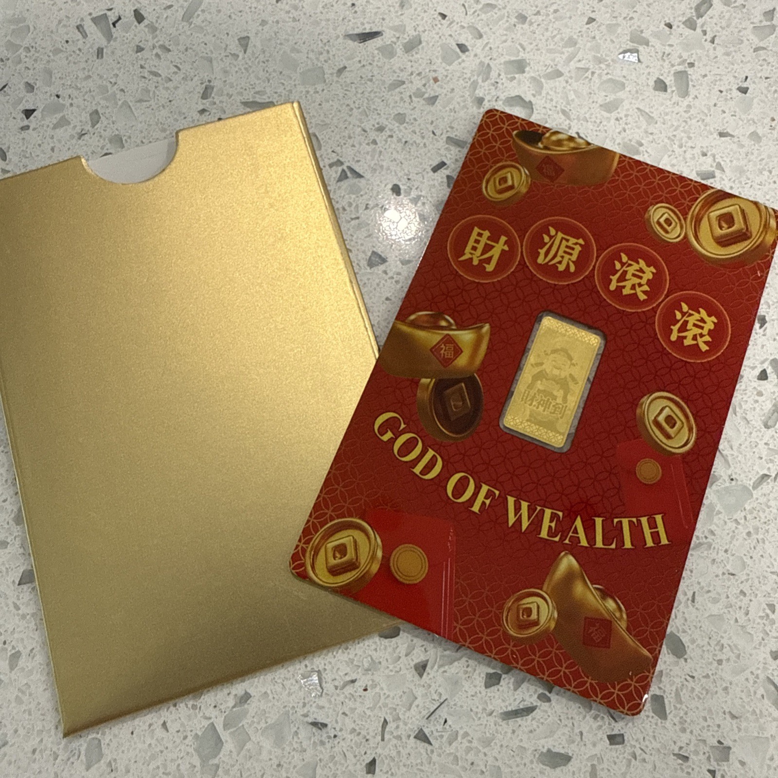 1/1000 oz Proof God of Wealth Gold Bar (New w/ Assay) limited edition